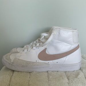 Nike blazers with a light pink check